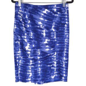 Anthropologie Eva Franco Araca Pencil Skirt Tie‎ Dye Cobalt Blue Abstract Size 6